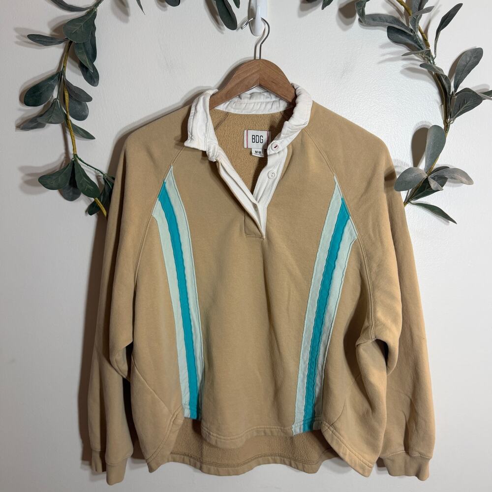 BDG Tan Striped Pullover